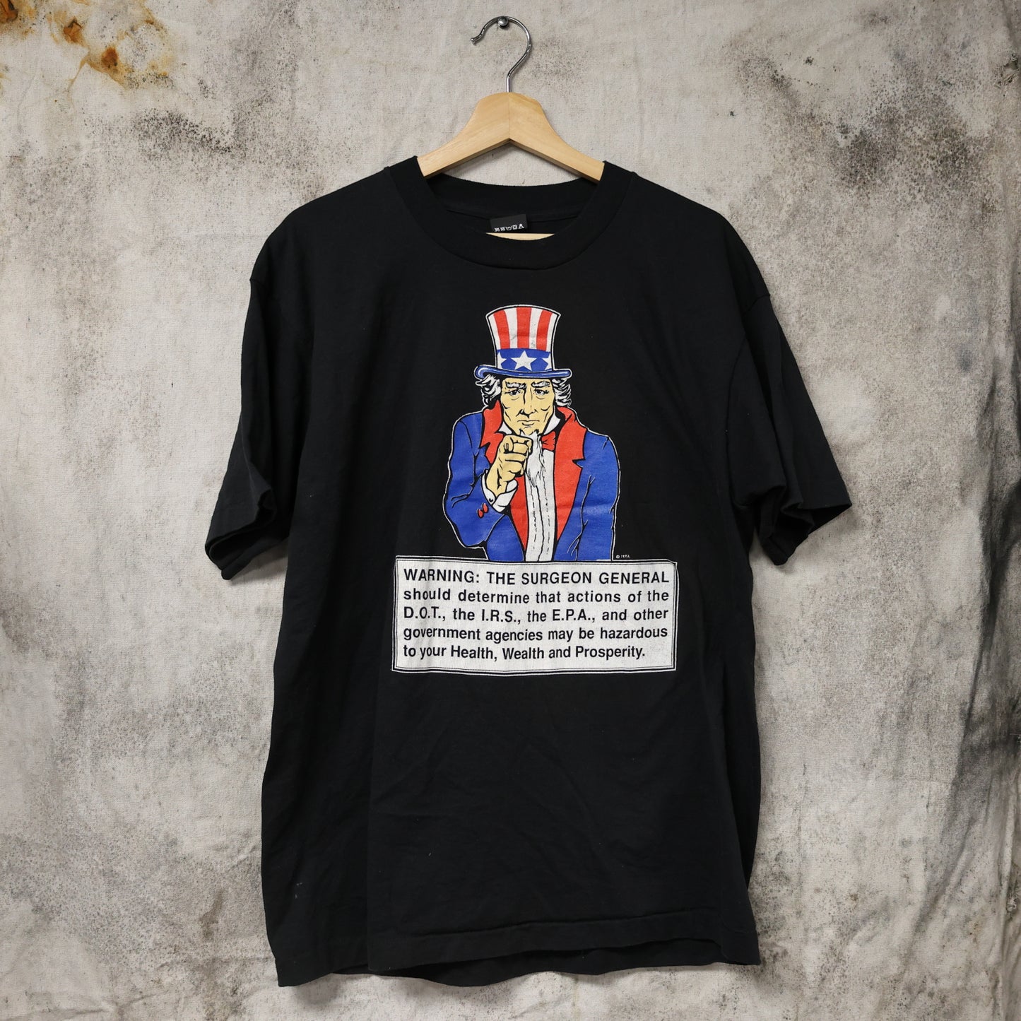 Vintage 1992 Uncle Sam Surgeon General's Warning T-Shirt