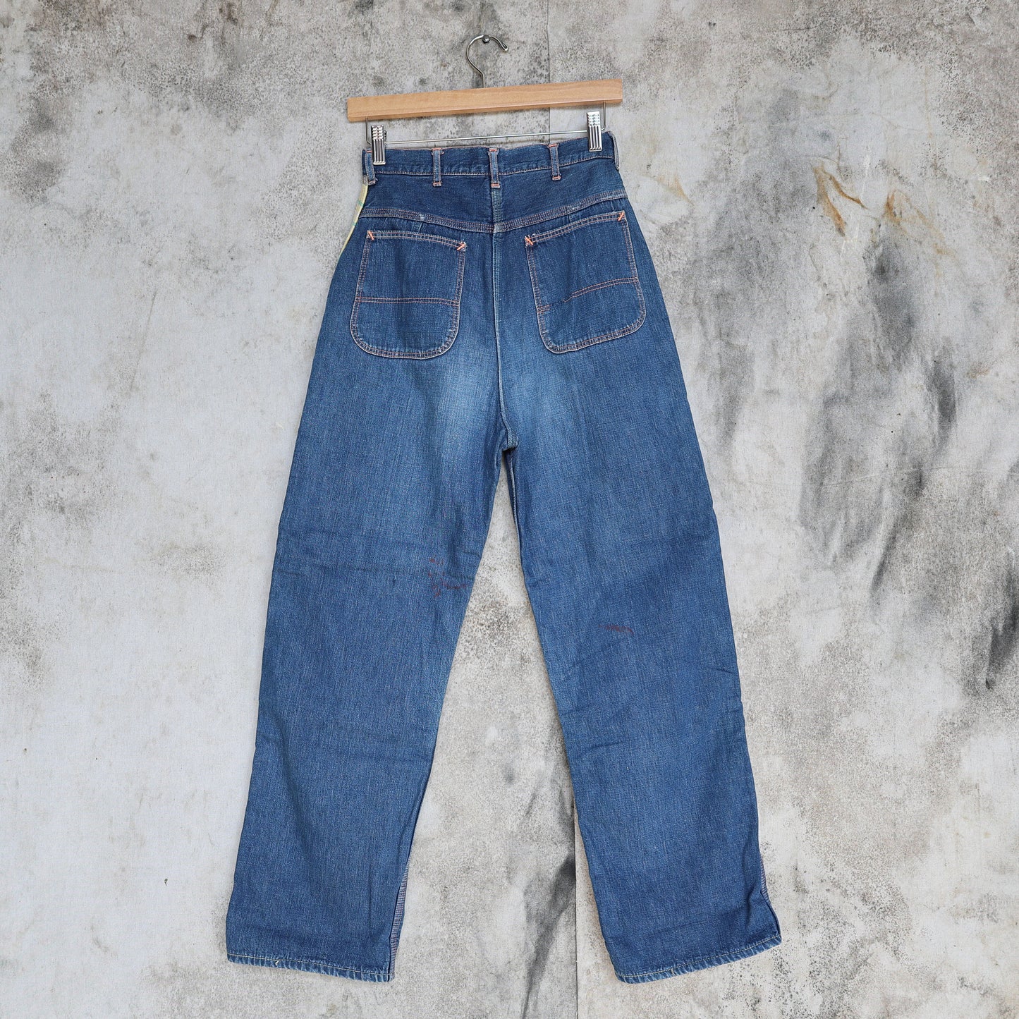 Vintage 1950s Women's Side-Zip Flannel-Lined Denim Work Jeans