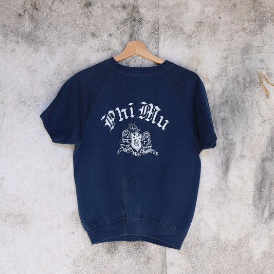 Vintage 1960s Phi Mu Short Sleeve Crewneck Sweatshirt