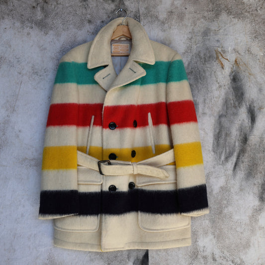 Vintage 1950s Hudson Bay Heavy Double Breasted Peacoat