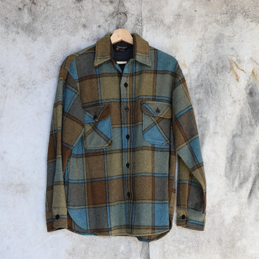 Vintage 1960s Towncraft Heavy Wool Flannel Button Up Shirt