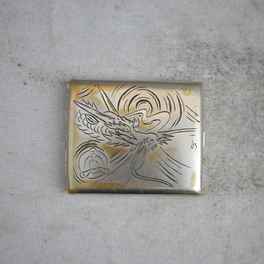 Vintage 1903 Chinese Mixed Metal Etched Cigarette Case