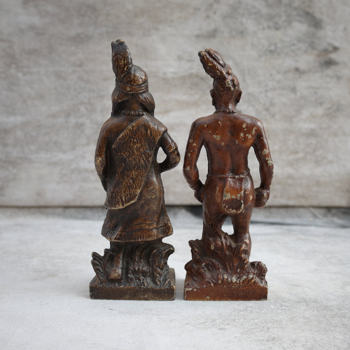 Vintage 1930s Native American Cast Iron Bookends