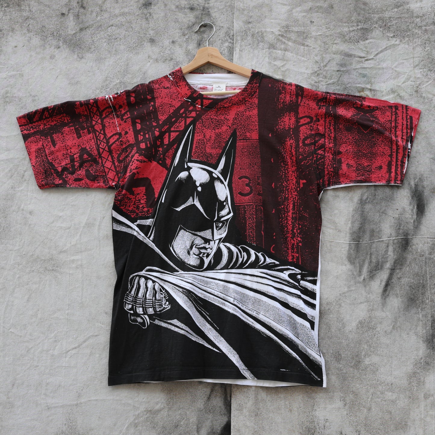 Vintage 1992 Batman All Over Print Stanley Desantis T-Shirt