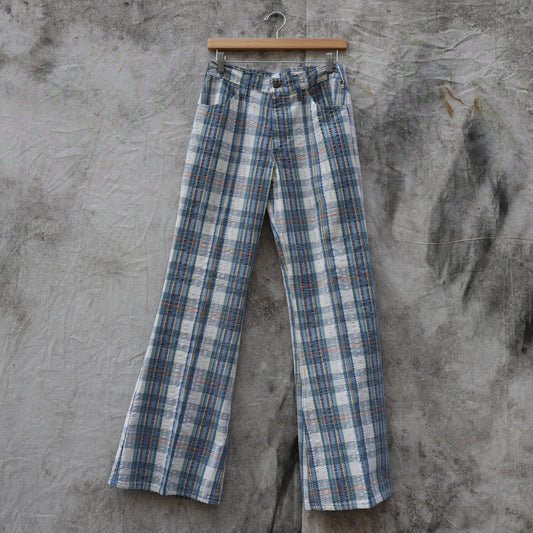 Vintage 1970s Levi's 686 White Tab Sta-Prest Seersucker Plaid Pants