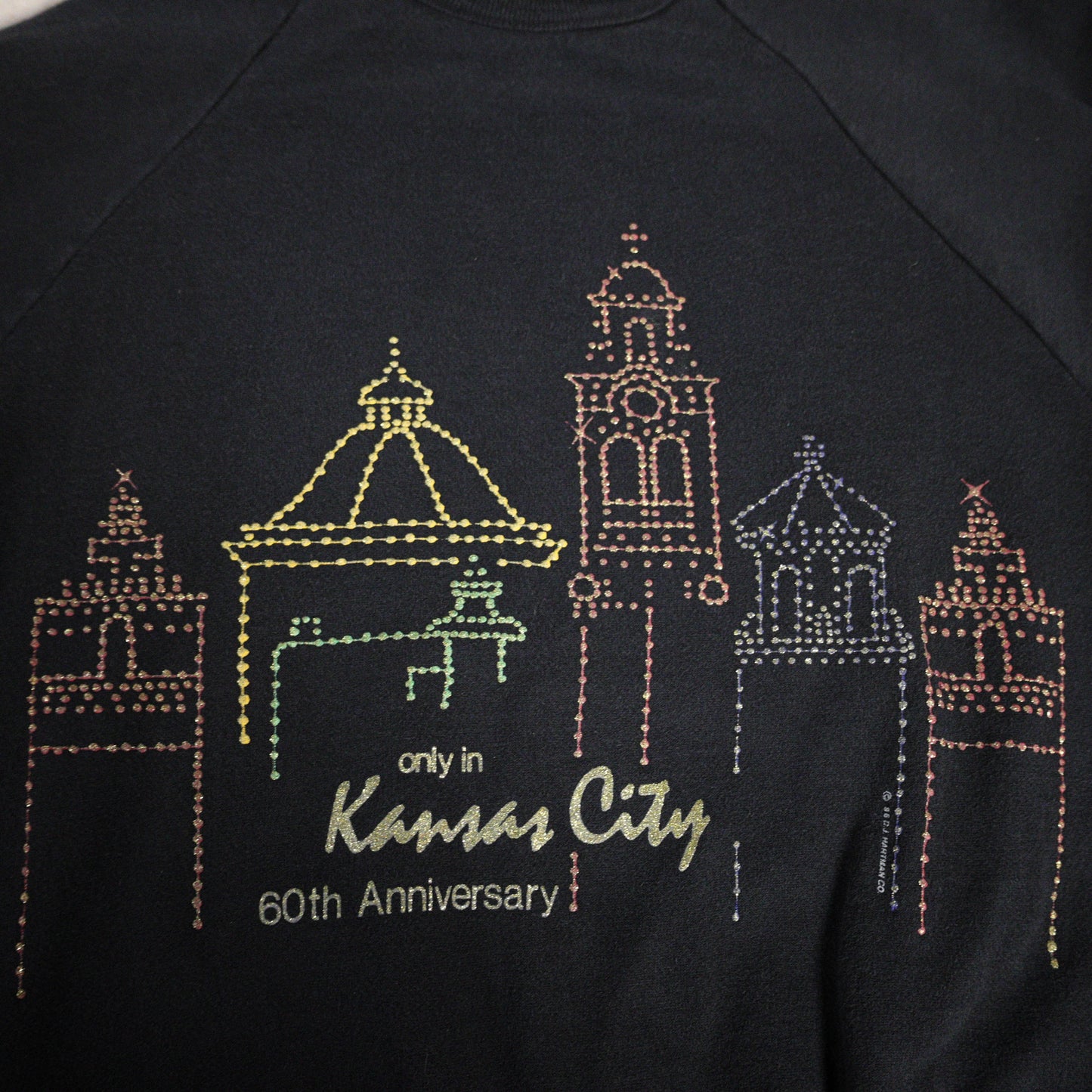 Vintage 1986 Kansas City Plaza Lights 60th Anniversary Crewneck Sweatshirt