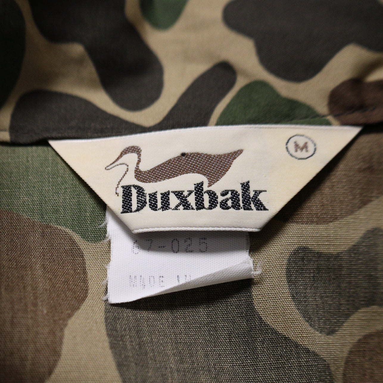 Vintage 1980s Duxbak Lightweight Camouflage Hunting Jacket