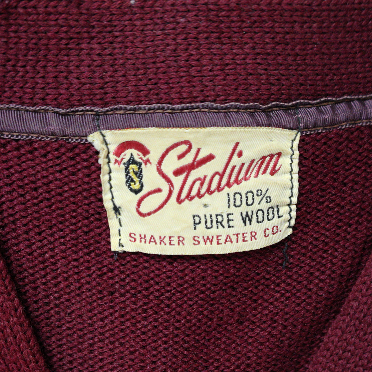 Vintage 1940s Stadium Wool Shaker Button Up Sweater